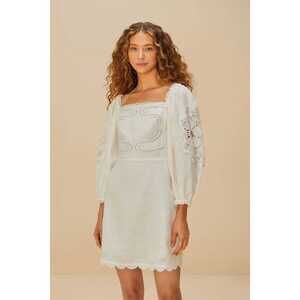 Off-White Embroidered Euroflax™ Premium Linen Mini Dress